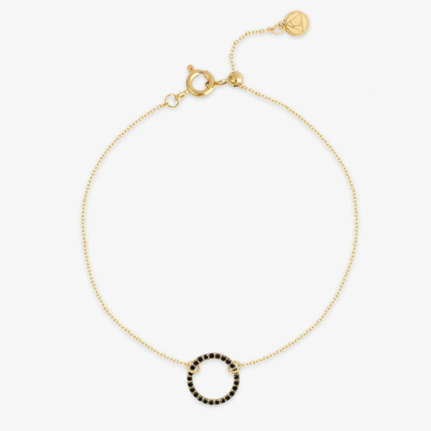 Black Magic - 18Ct Gold, Pave Black Diamond Circle Bracelet^The Alkemistry Discount