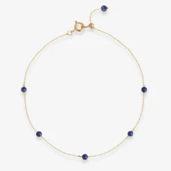 Boba - 18Ct Gold, Black Onyx Bead And Chain Anklet^The Alkemistry Best