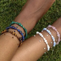 Boba - 18Ct Gold, Black Onyx Bead And Chain Anklet^The Alkemistry Best
