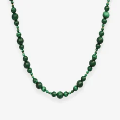 Boba - 18Ct Gold, Malachite Bead Bubble Necklace^The Alkemistry Store