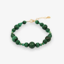 Boba - 18Ct Gold, Malachite Bead Bubble Bracelet^The Alkemistry Flash Sale