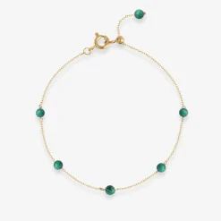 Boba - 18Ct Gold, Malachite Bead And Chain Bracelet^The Alkemistry Discount