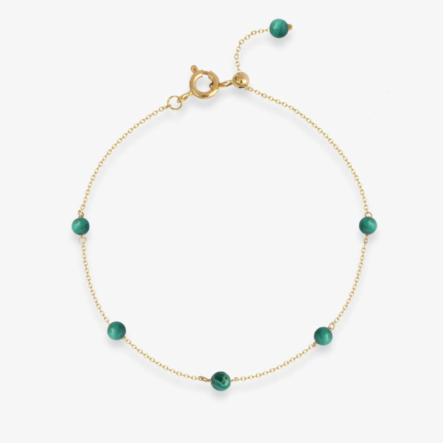 Boba - 18Ct Gold, Malachite Bead And Chain Bracelet^The Alkemistry Discount