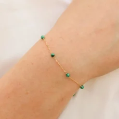 Boba - 18Ct Gold, Malachite Bead And Chain Bracelet^The Alkemistry Discount
