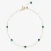 Boba - 18Ct Gold, Malachite Bead And Chain Anklet^The Alkemistry Online