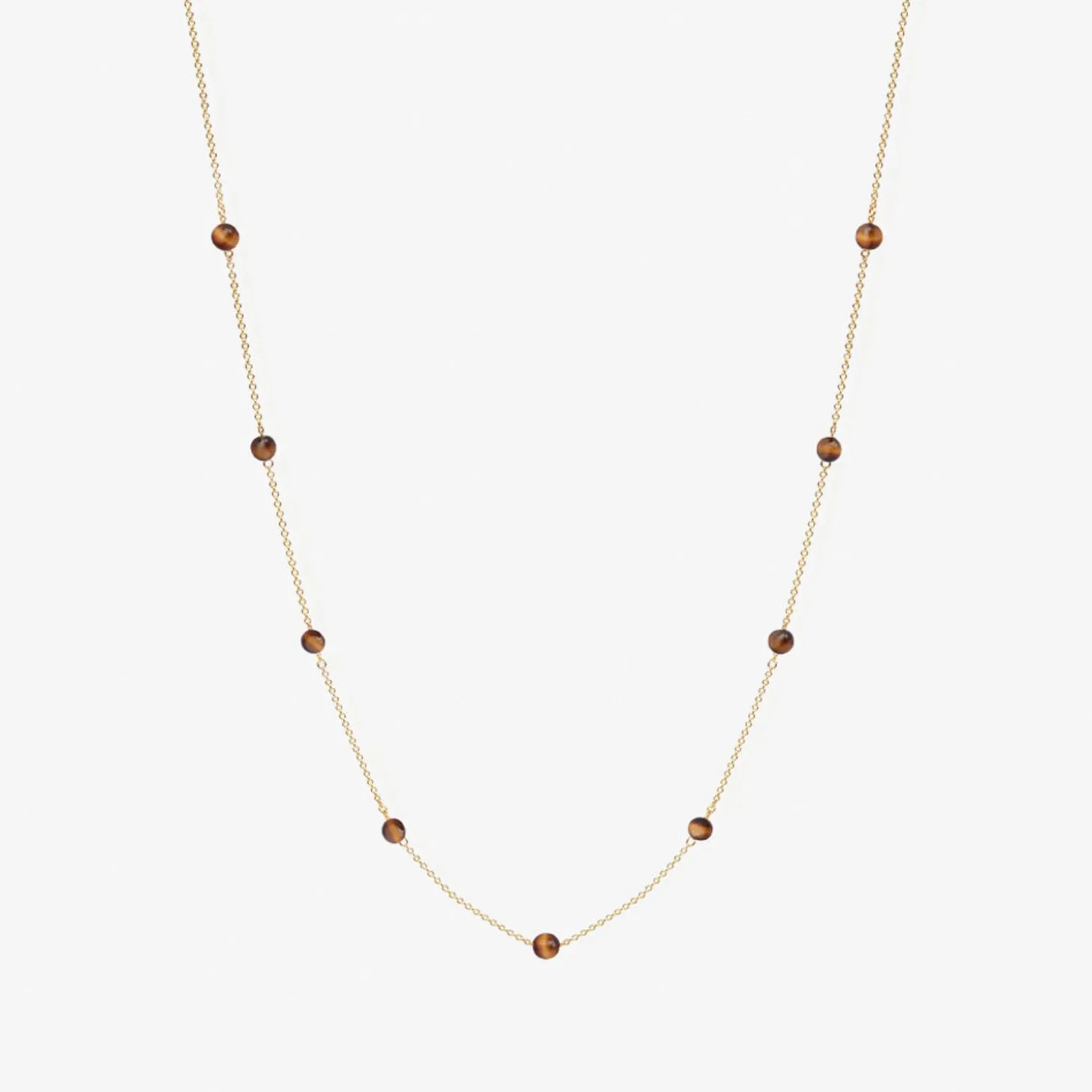 Boba - 18Ct Gold, Tiger Eye Bead And Chain Necklace^The Alkemistry Cheap