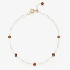 Boba - 18Ct Gold, Tiger Eye Bead And Chain Anklet^The Alkemistry Outlet