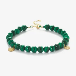 Cinta - 18Ct Gold, Malachite Bead Bracelet^The Alkemistry Cheap