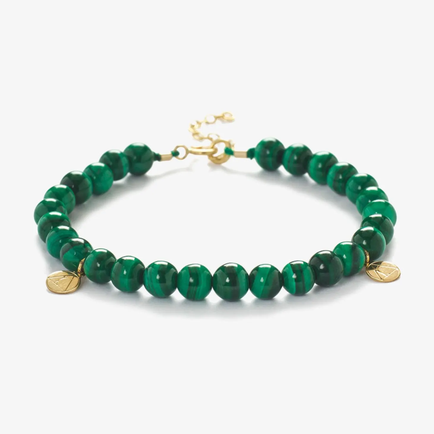 Cinta - 18Ct Gold, Malachite Bead Bracelet^The Alkemistry Cheap
