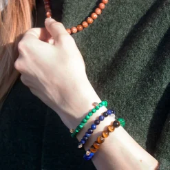 Cinta - 18Ct Gold, Malachite Bead Bracelet^The Alkemistry Cheap