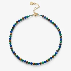 Cinta - 18Ct Gold, Malachite, Lapis, Tiger Eye Bead Anklet^The Alkemistry Sale
