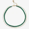 Cinta - 18Ct Gold, Malachite Bead And Gold Chain Anklet^The Alkemistry Fashion