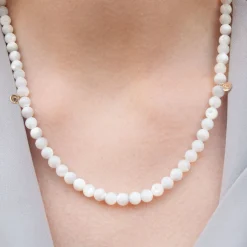 Cinta - 18Ct Gold, Mother Of Pearl Bead Necklace^The Alkemistry Discount