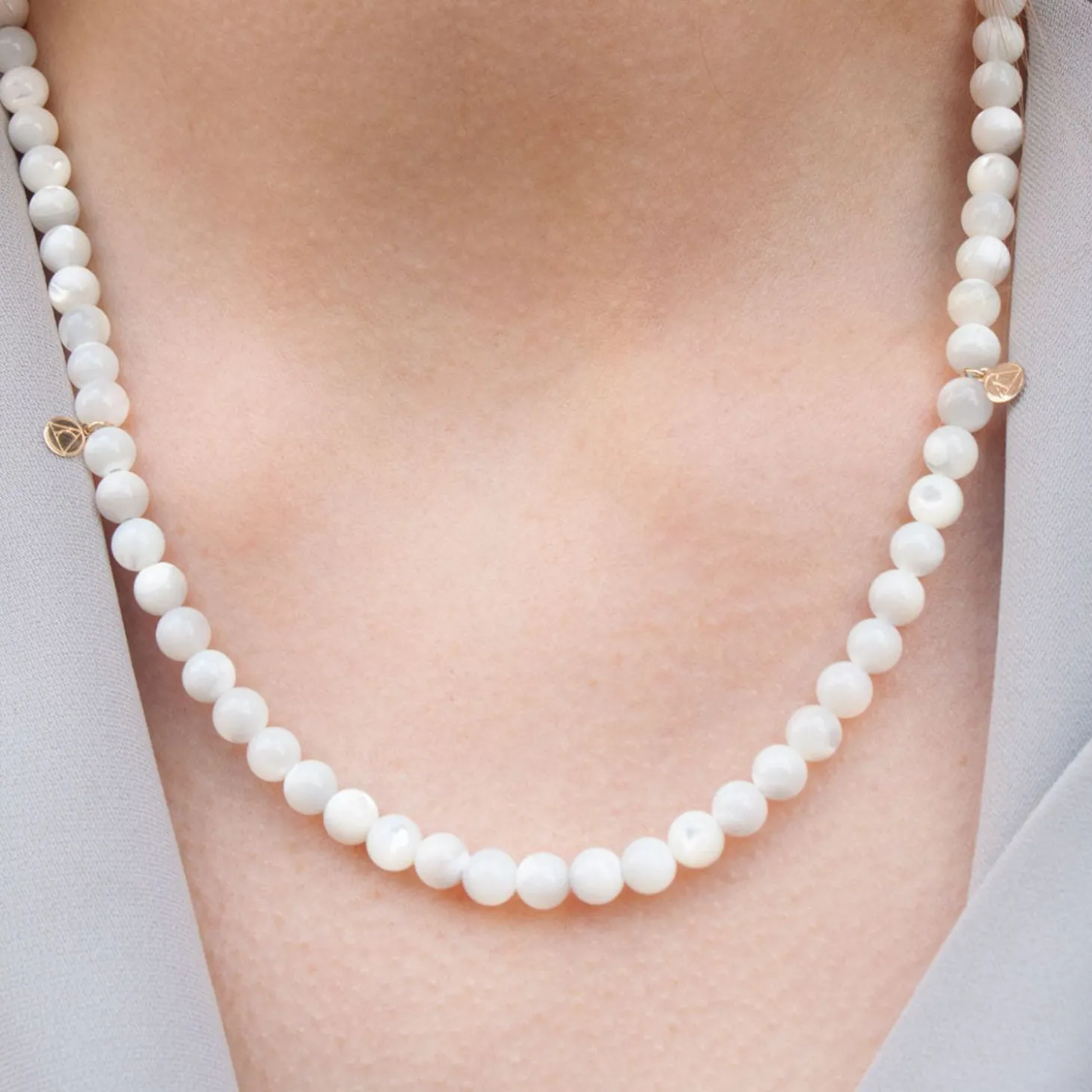 Cinta - 18Ct Gold, Mother Of Pearl Bead Necklace^The Alkemistry Discount