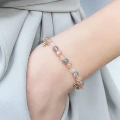 Cinta - 18Ct Gold, Rainbow Moonstone Bead Bracelet^The Alkemistry Fashion