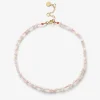 Cinta - 18Ct Gold, Rose Quartz, Blue Lace, Mother Of Pearl Bead Anklet^The Alkemistry Hot