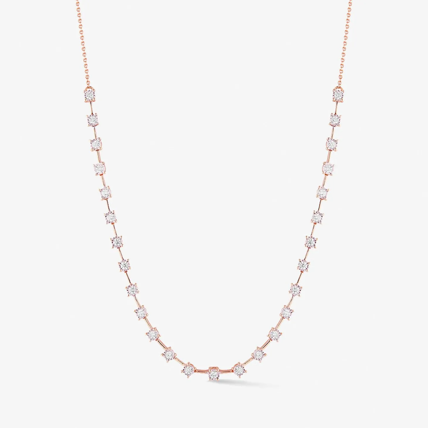 Dana Rebecca - 14Ct Gold, Ava Bea Interval Diamond Tennis Necklace^The Alkemistry Best