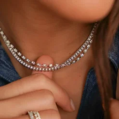 Dana Rebecca - 14Ct Gold, Ava Bea Interval Diamond Tennis Necklace^The Alkemistry Hot