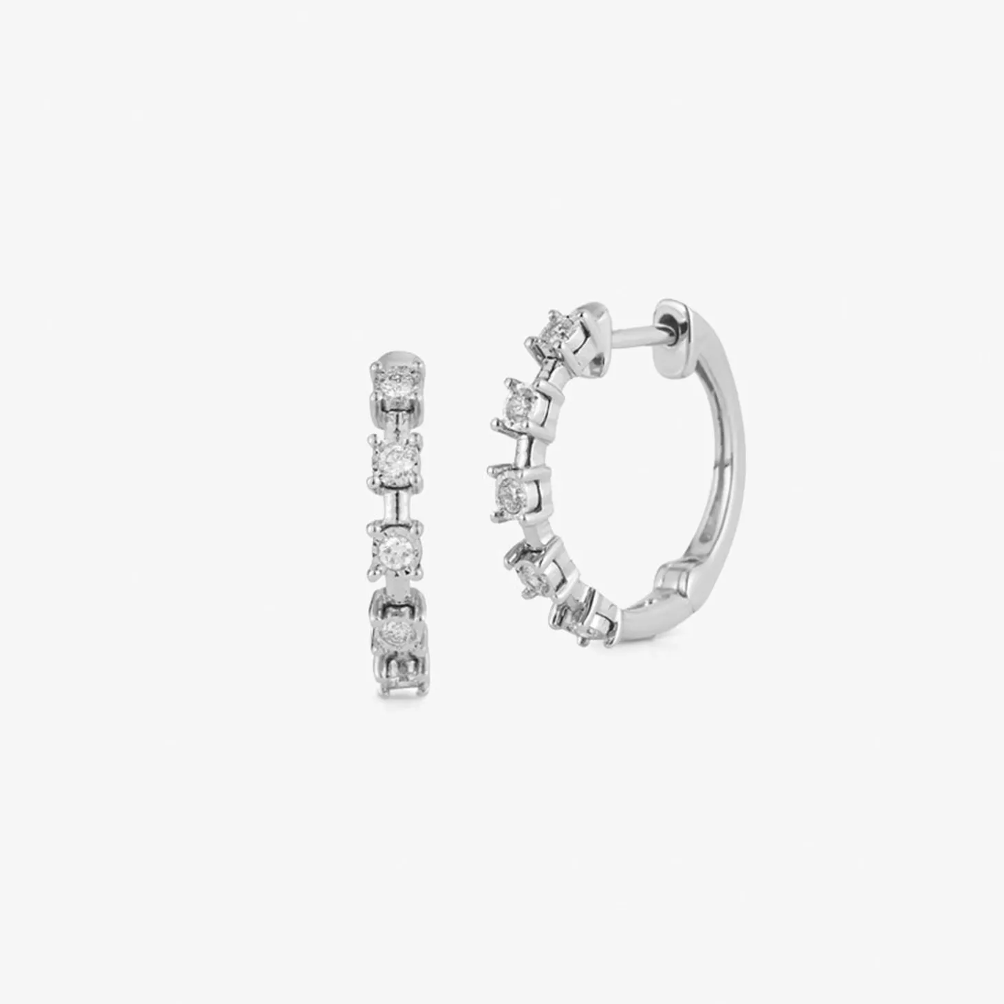 Dana Rebecca - 14Ct Gold, Ava Bea Interval Diamond Hoop Earrings (Pair)^The Alkemistry Online