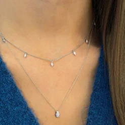 Dana Rebecca - 14Ct Gold, Sophia Ryan Diamond Pear Drop Station Necklace^The Alkemistry New