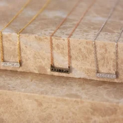 Dana Rebecca - 14Ct Gold, Sylvie Rose Diamond Bar Necklace^The Alkemistry Fashion