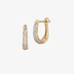 Dana Rebecca 14Ct Yellow Gold Tapered Diamond Mini Huggie^The Alkemistry New