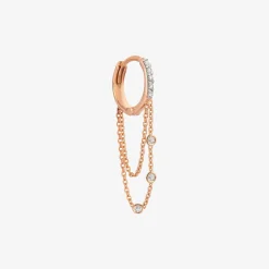 Kismet By Milka 14Ct Rose Gold And Diamond Drop Hoop Earring (Single)^The Alkemistry Fashion