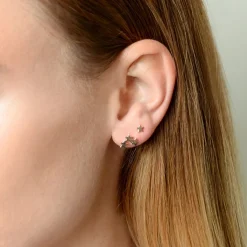 Kismet By Milka 14Ct Rose Gold Triple Star Stud Earring (Single)^The Alkemistry Online