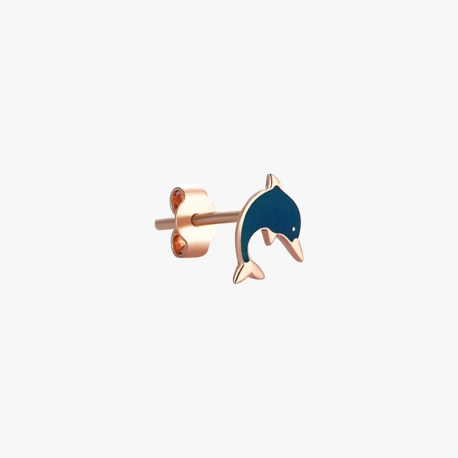 Kismet By Milka 14Ct Rose Gold Dolphin Stud (Single)^The Alkemistry New