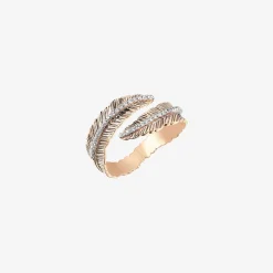 Kismet By Milka 14Ct Rose Gold Diamond Double Row Feather Pinky^The Alkemistry Cheap