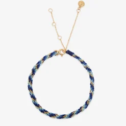 Kumachi - 18Ct Gold, Blue Mix Woven Chain Bracelet^The Alkemistry Shop