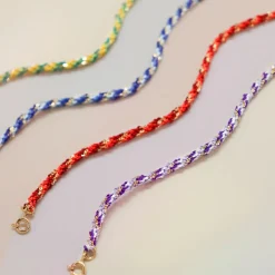 Kumachi - 18Ct Gold, Blue Mix Woven Chain Bracelet^The Alkemistry Shop