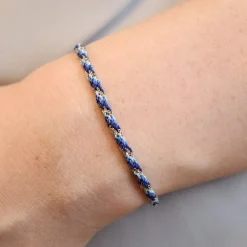 Kumachi - 18Ct Gold, Blue Mix Woven Chain Bracelet^The Alkemistry Shop