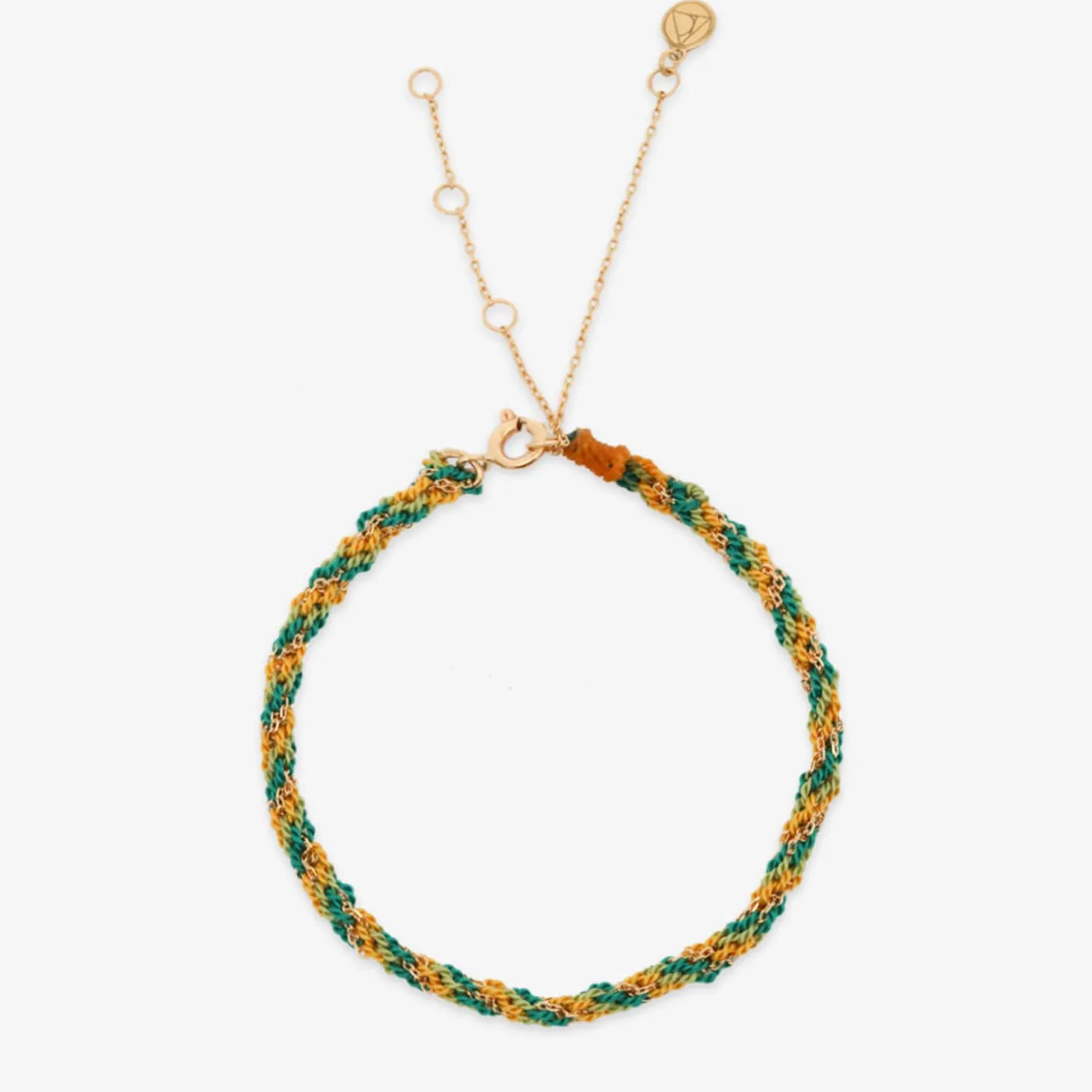 Kumachi - 18Ct Gold, Green Mix Woven Chain Bracelet^The Alkemistry Outlet