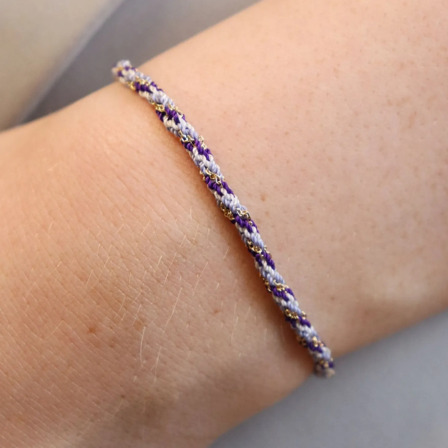 Kumachi - 18Ct Gold, Purple Mix Woven Chain Bracelet^The Alkemistry Cheap
