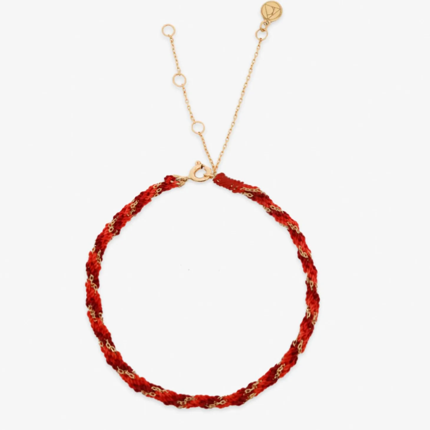 Kumachi - 18Ct Gold, Red Mix Woven Chain Bracelet^The Alkemistry Clearance