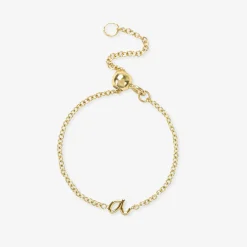 Love Letter - 18Ct Gold, Adjustable Initial Chain Ring^The Alkemistry Discount