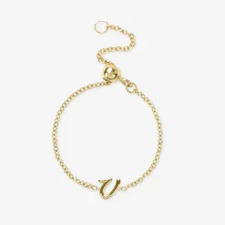 Love Letter - 18Ct Gold, Adjustable Initial Chain Ring^The Alkemistry Discount