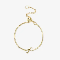 Love Letter - 18Ct Gold, Adjustable Initial Chain Ring^The Alkemistry Discount