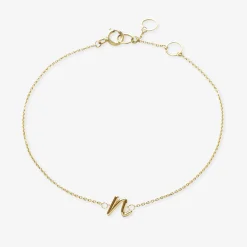 Love Letter - 18Ct Gold, Initial Chain Bracelet^The Alkemistry Cheap