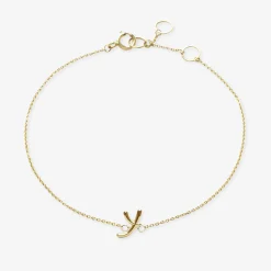Love Letter - 18Ct Gold, Initial Chain Bracelet^The Alkemistry Cheap