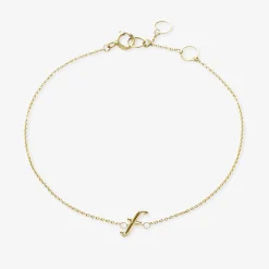 Love Letter - 18Ct Gold, Initial Chain Bracelet^The Alkemistry Best Sale
