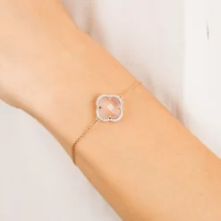 Morganne Bello 18Ct Rose Gold Pink Quartz And Diamond Bracelet^The Alkemistry Flash Sale