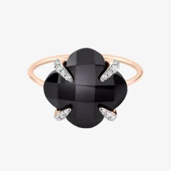Morganne Bello 18Ct Rose Gold Victoria Black Onyx Claw Diamond Ring^The Alkemistry Store