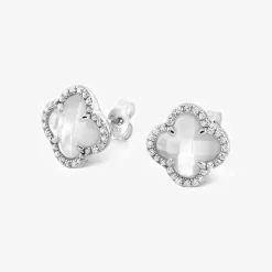 Morganne Bello 18Ct White Gold And Diamond Pearl Studs (Pair)^The Alkemistry Clearance
