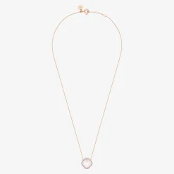Morganne Bello 18Ct Yellow Gold Victoria Clover Diamond Pink Necklace^The Alkemistry Online