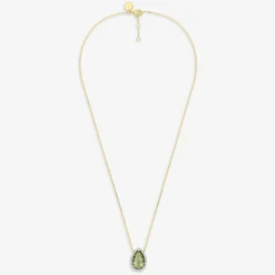 Morganne Bello 18Ct Yellow Gold Alma Pear Olive Quartz Diamond Necklace^The Alkemistry Outlet