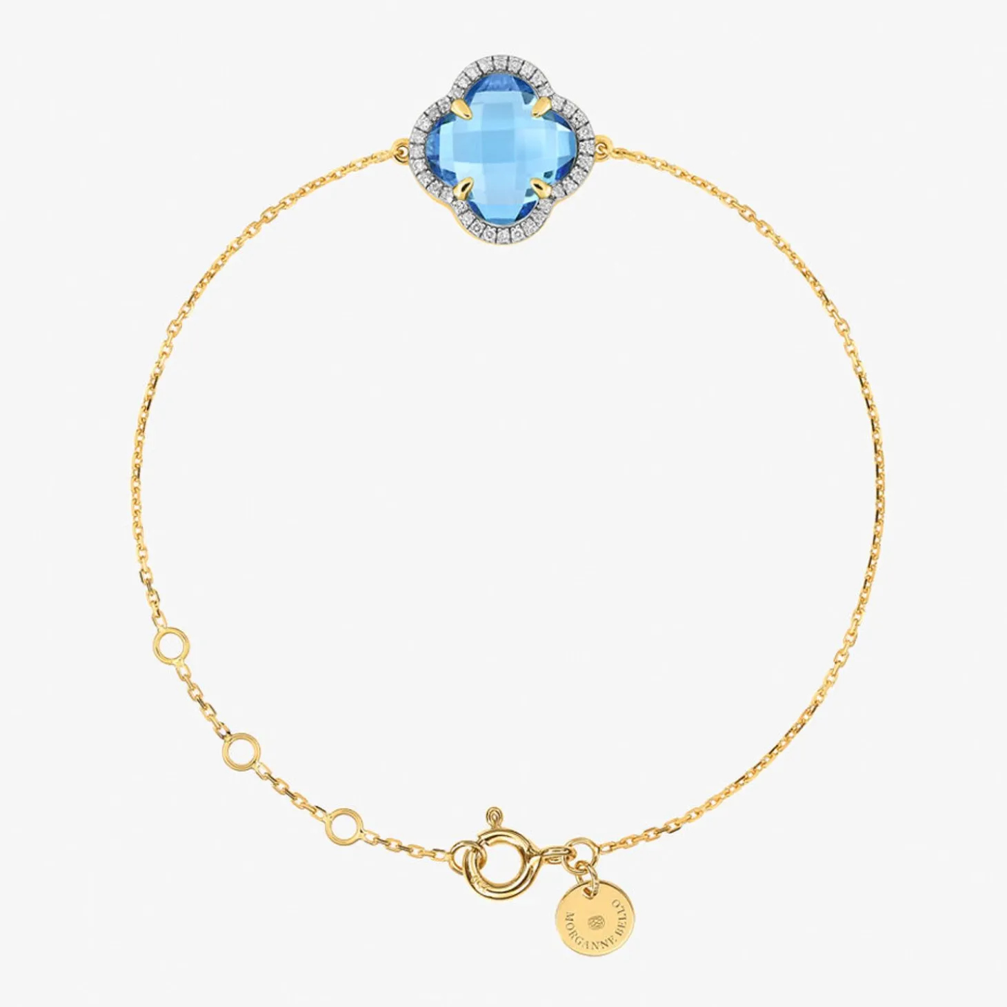 Morganne Bello 18Ct Yellow Gold And Diamond Blue Topaz Victoria Bracelet^The Alkemistry Best