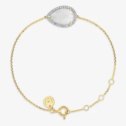 Morganne Bello 18Ct Yellow Gold Alma Pear Mother Of Pearl Diamond Bracelet^The Alkemistry Fashion