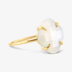 Morganne Bello 18Ct Yellow Gold Victoria Clover Mother Of Pearl Ring^The Alkemistry Store